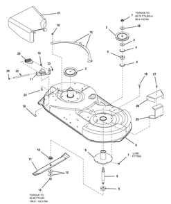 42" Mower Deck - Housing And Arbor Group (7501405) Diagram and Parts List for 107289860-7800513,ZTS6000 2009 Briggs and Stratton Lawn Tractor Accessories